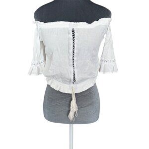 LA Hearts White Crop Top